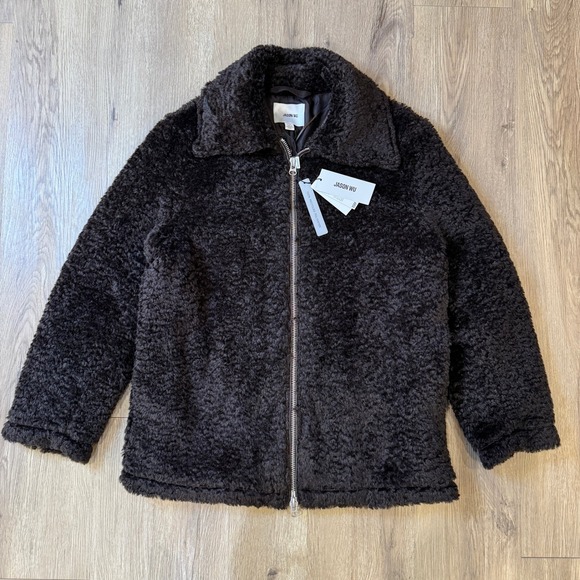 Jason Wu Jackets & Blazers - Jason Wu Chocolate Brown Faux Fur Jacket Women's Small‎ Teddy Zipper Coat NWT